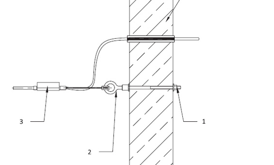 Крепление натяжное оптического кабеля на стене здания