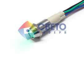 10 мм трехцветный металлический сигнальный светильник 24В с проводом