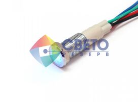 Трехцветный тестовый металлический индикатор IP67 6V 10 мм